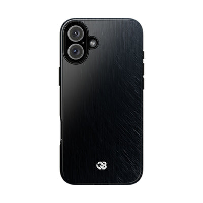 Black Tough Phone Case for iPhone - Midnight Brushed Grain