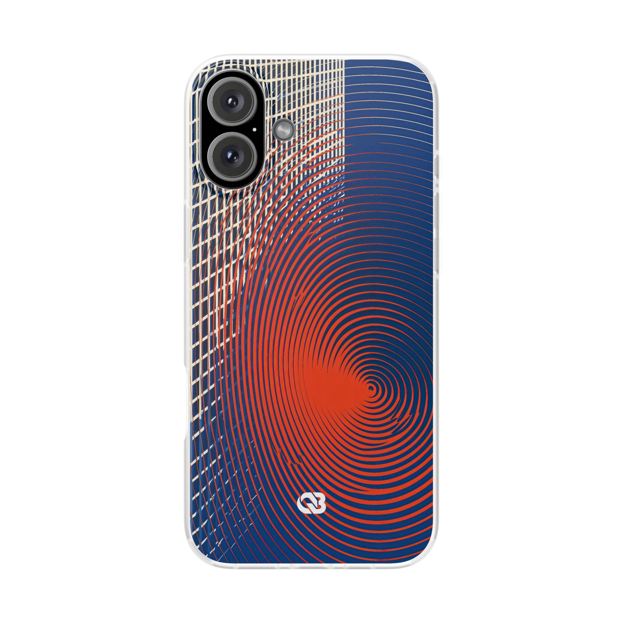Blue Lite Phone Case for iPhone - Orange Orbit Grid