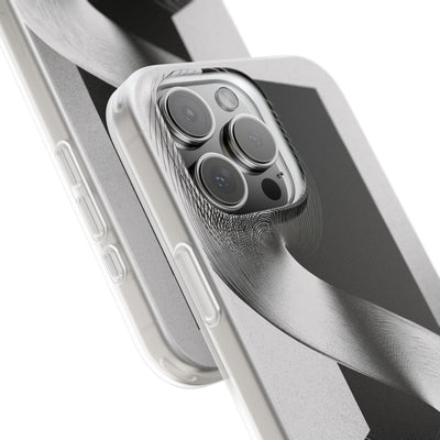 Grey Lite Phone Case for iPhone - Obsidian Moiré Wave
