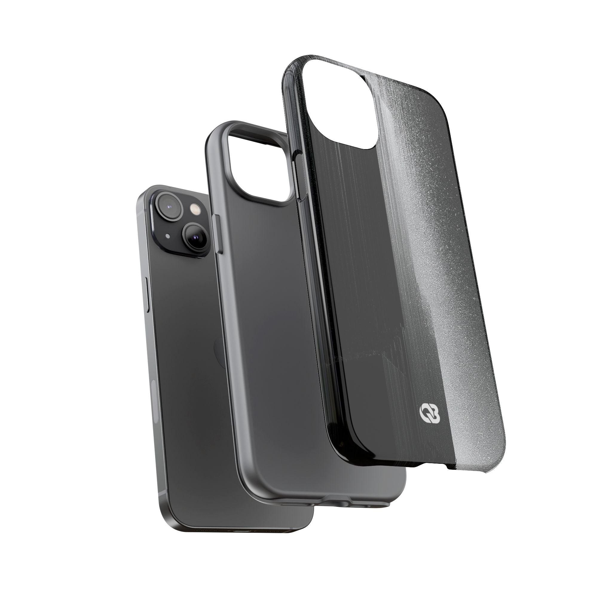 Black Tough Phone Case for iPhone - Brutalist Pixel Monolith