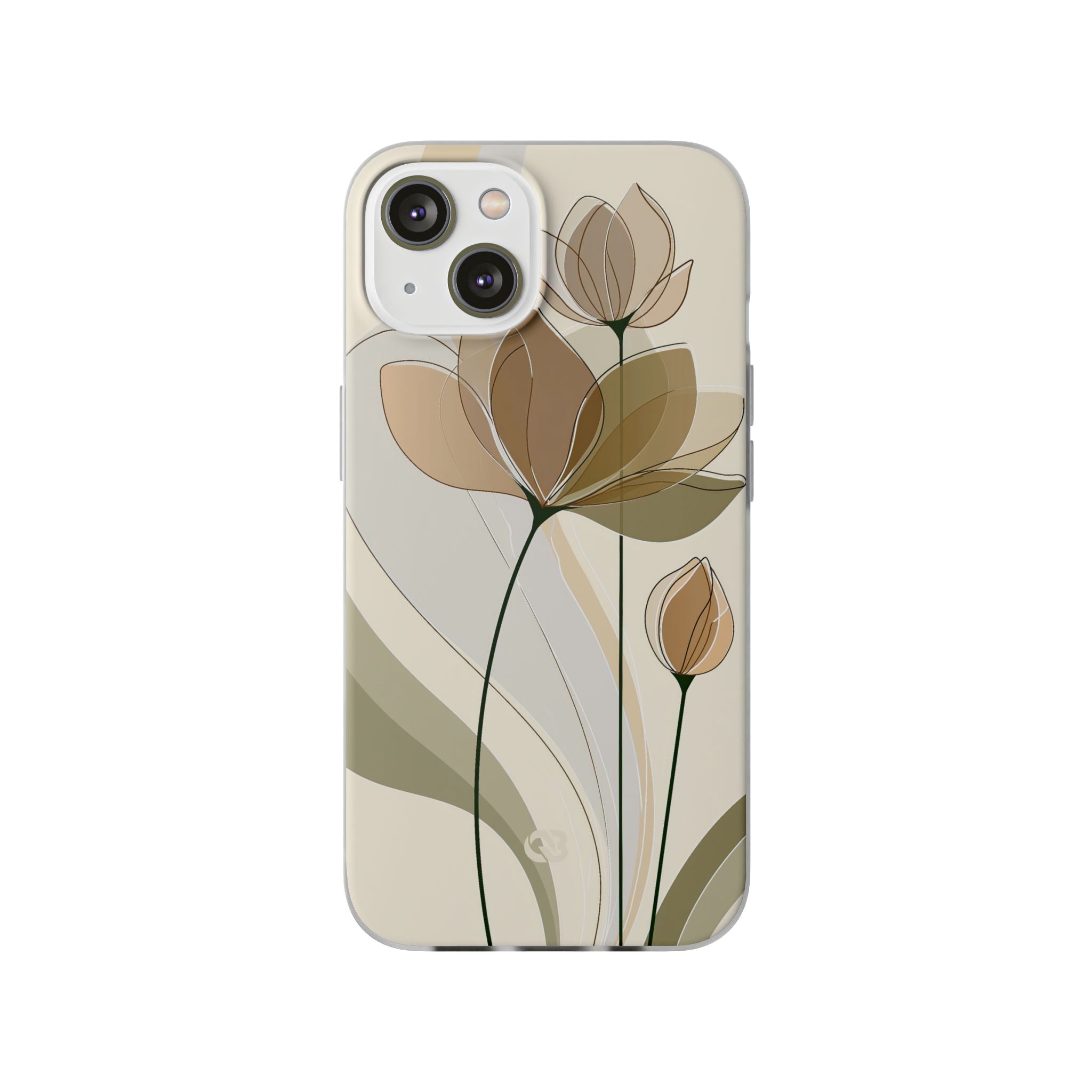 Beige Lite Phone Case for iPhone - Muted Ochre Petals