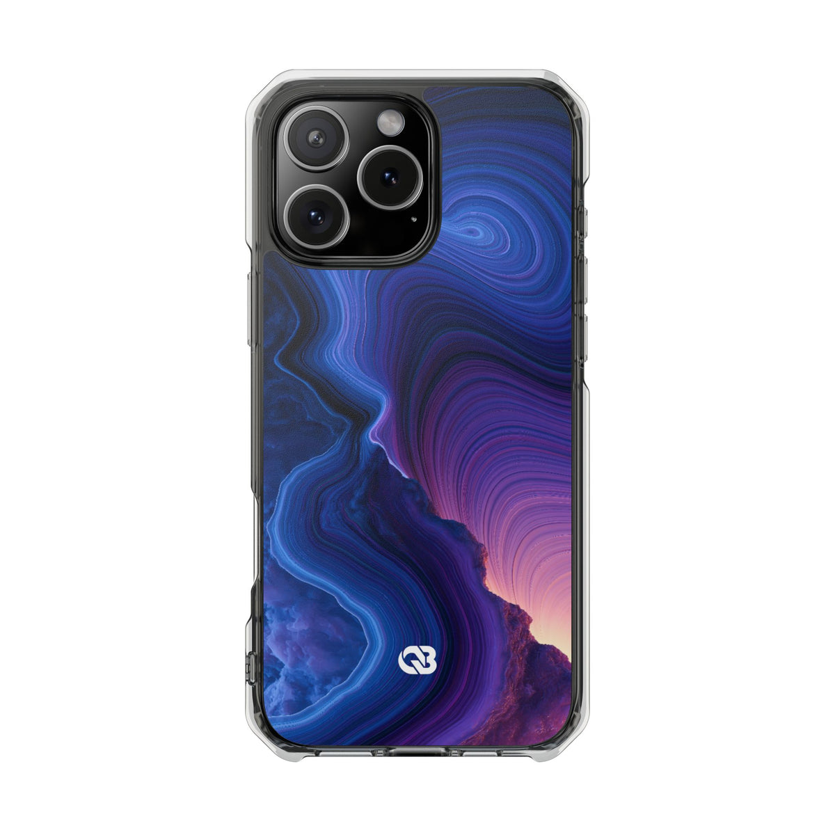 Radiant Strata · Clear Impact Magnetic Phone Case for iPhone · Blue