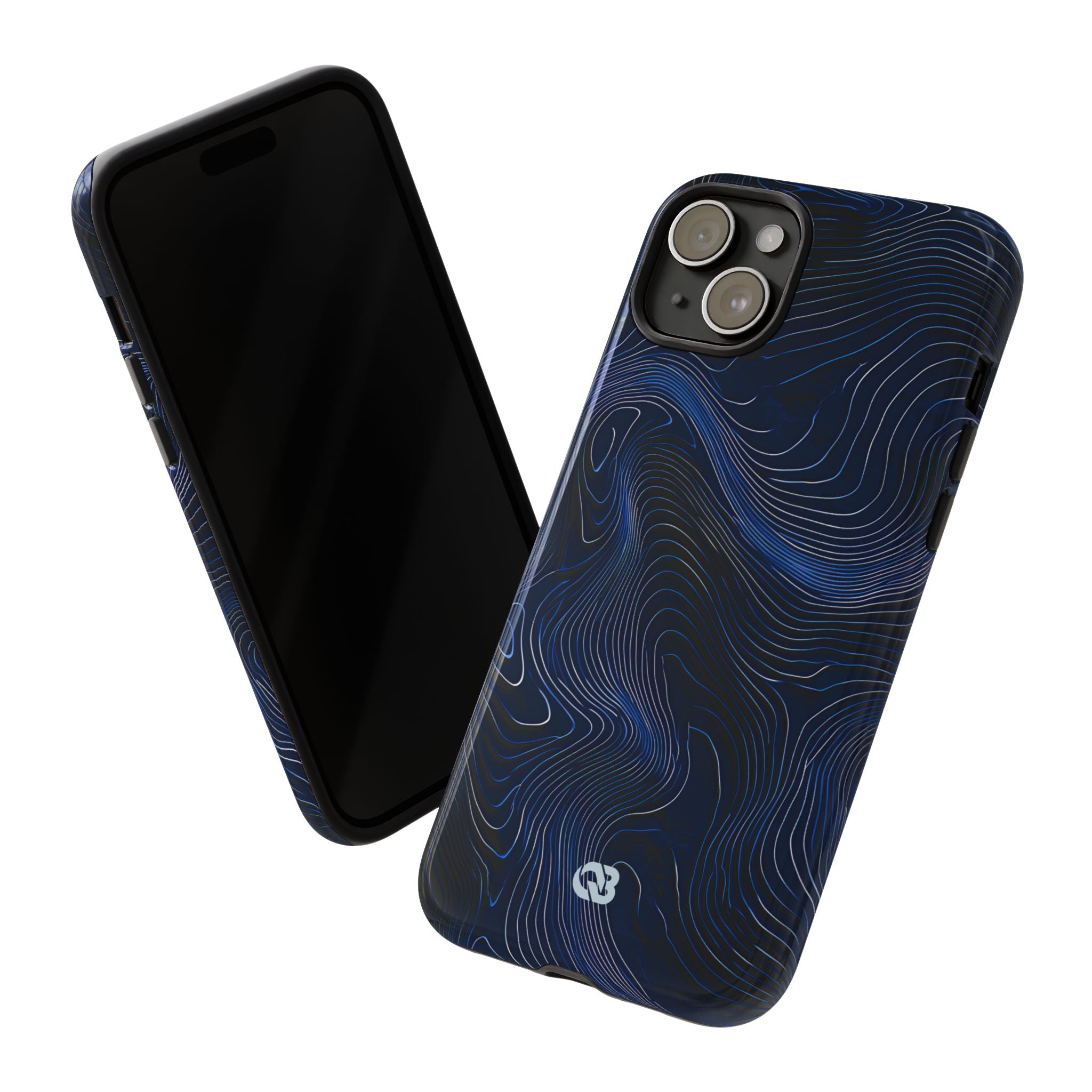 Blue Tough Phone Case for iPhone - Cobalt Contour Ridge