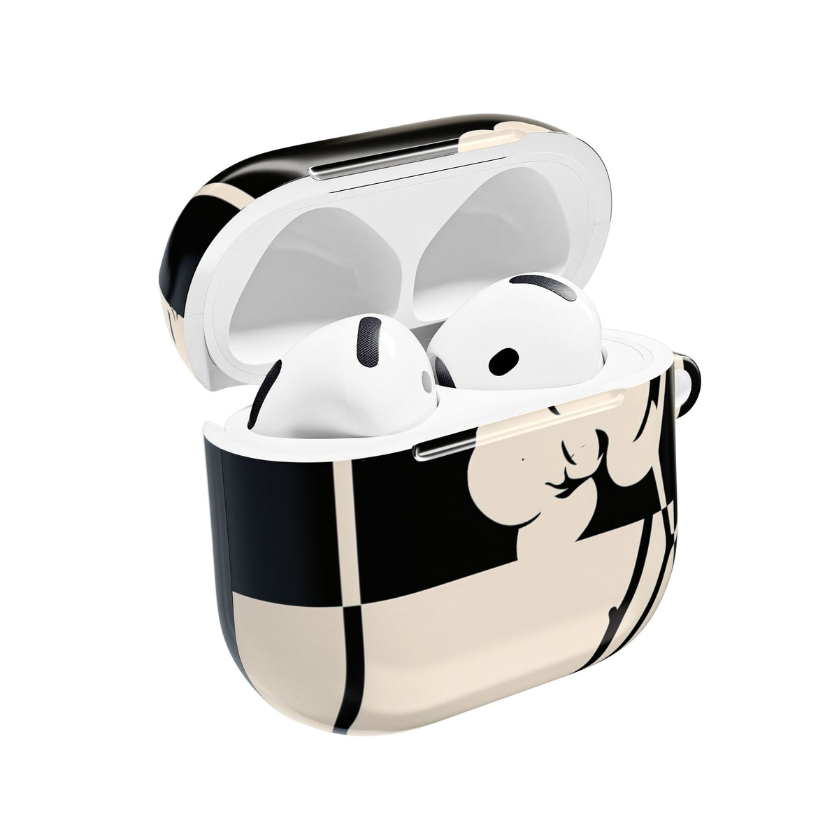 Geometric Orchid Bloom · Hard Case for AirPods & AirPods Pro · Black
