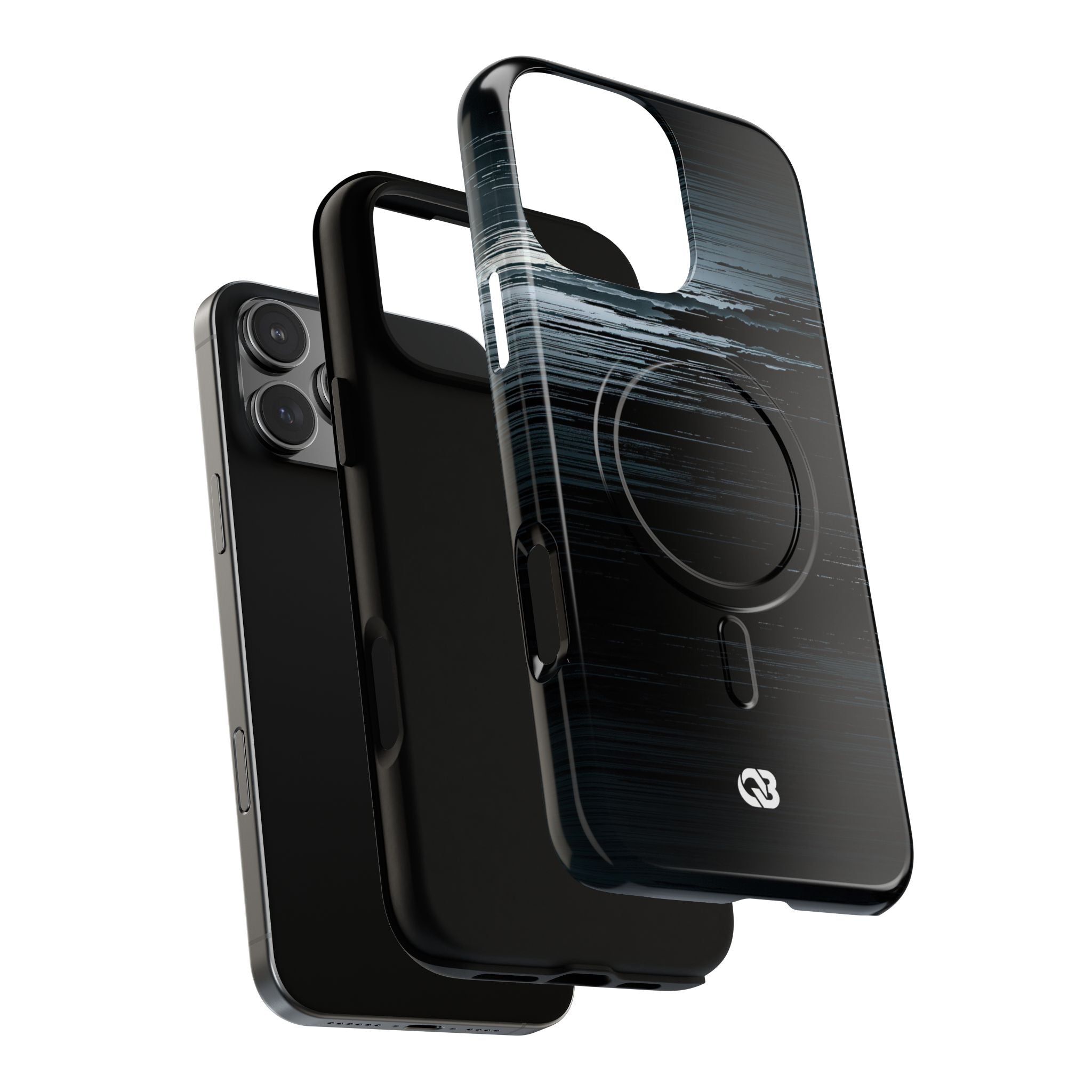 Black Tough 2.0 Magsafe Phone Case for iPhone - Frozen Signal Glitch