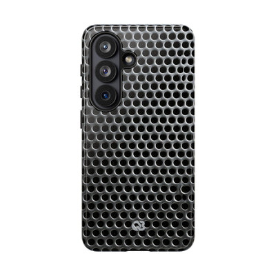 Silver Tough Phone Case for Samsung - Brutalist Steel Mesh
