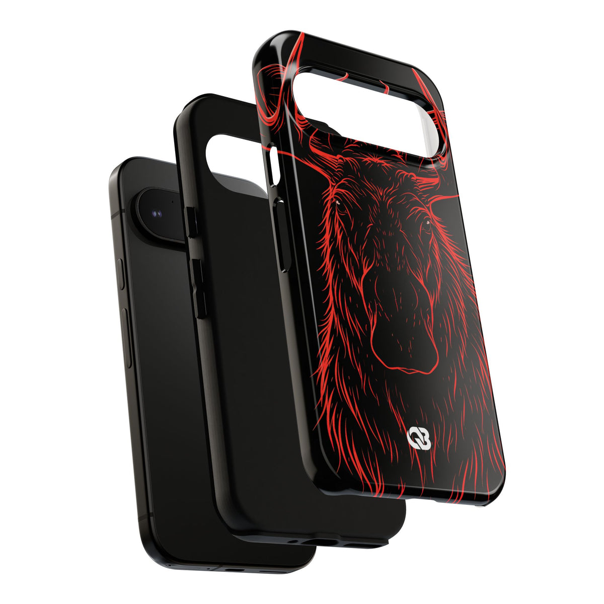 Nordic Moose Contour · Tough Phone Case for Pixel ·  Red