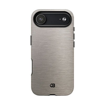 Grey Tough 2.0 Magsafe Phone Case for iPhone - Brushed Nickel Linen