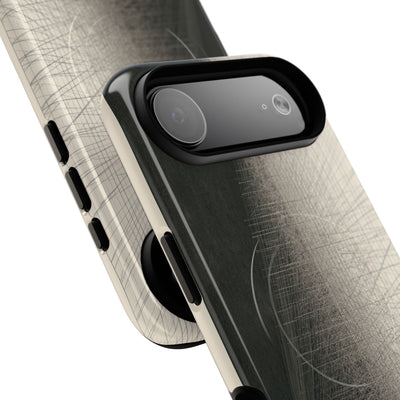 Beige Tough 2.0 Magsafe Phone Case for iPhone - Brutalist Graphite Grid