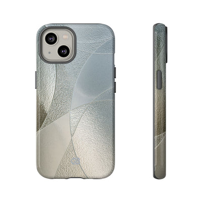 Silver Tough Phone Case for iPhone - Frosted Silver Mosaic