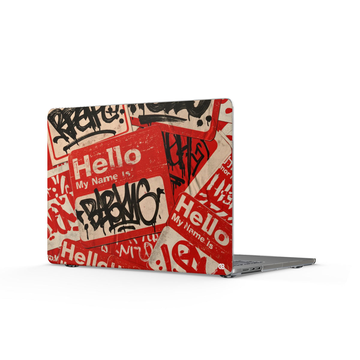 Slap Tag Collage · Clear Hard Case for MacBook · Red