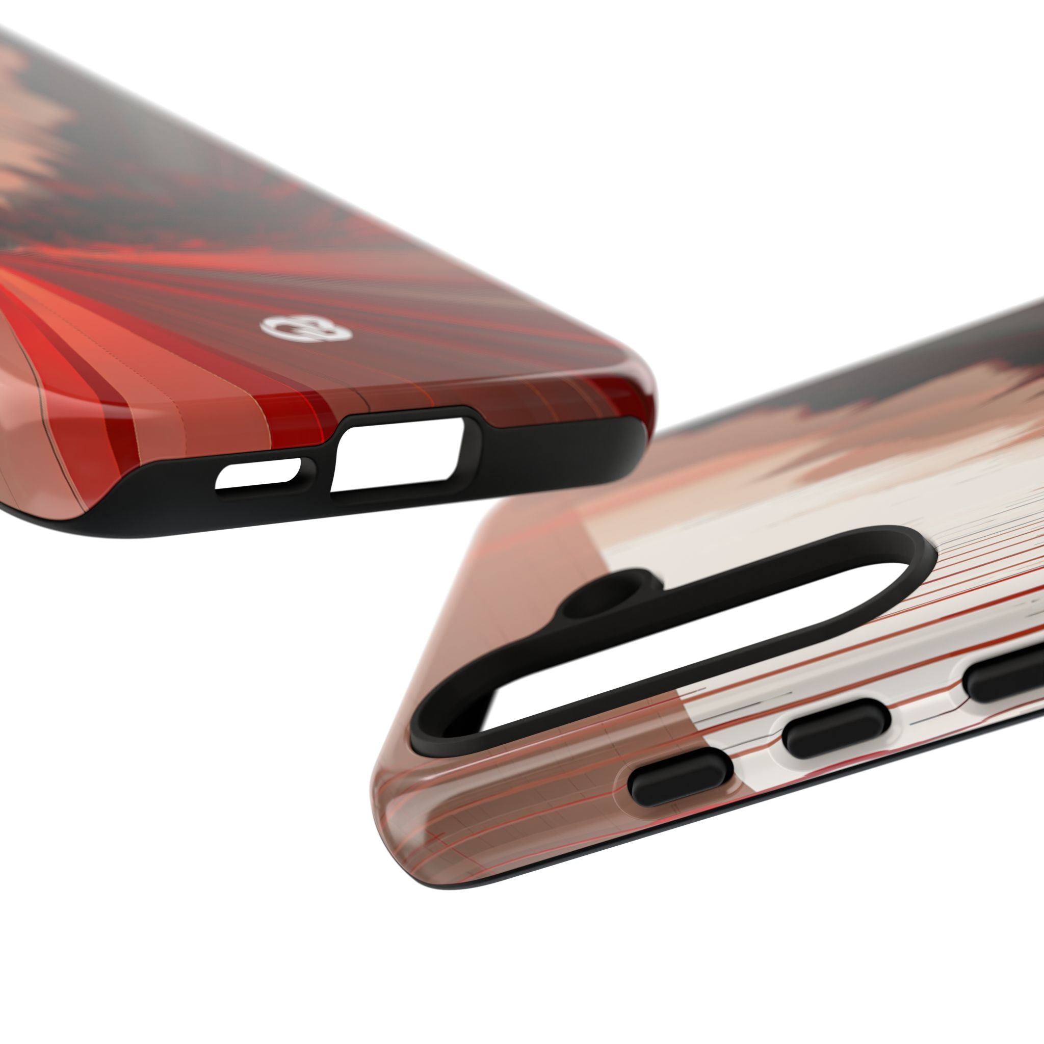 Red Tough Phone Case for Samsung - Crimson Pulse Horizon