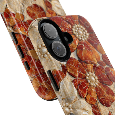 Carnelian Pearl Bloom · Tough 2.0 Magnetic Phone Case for iPhone · Orange