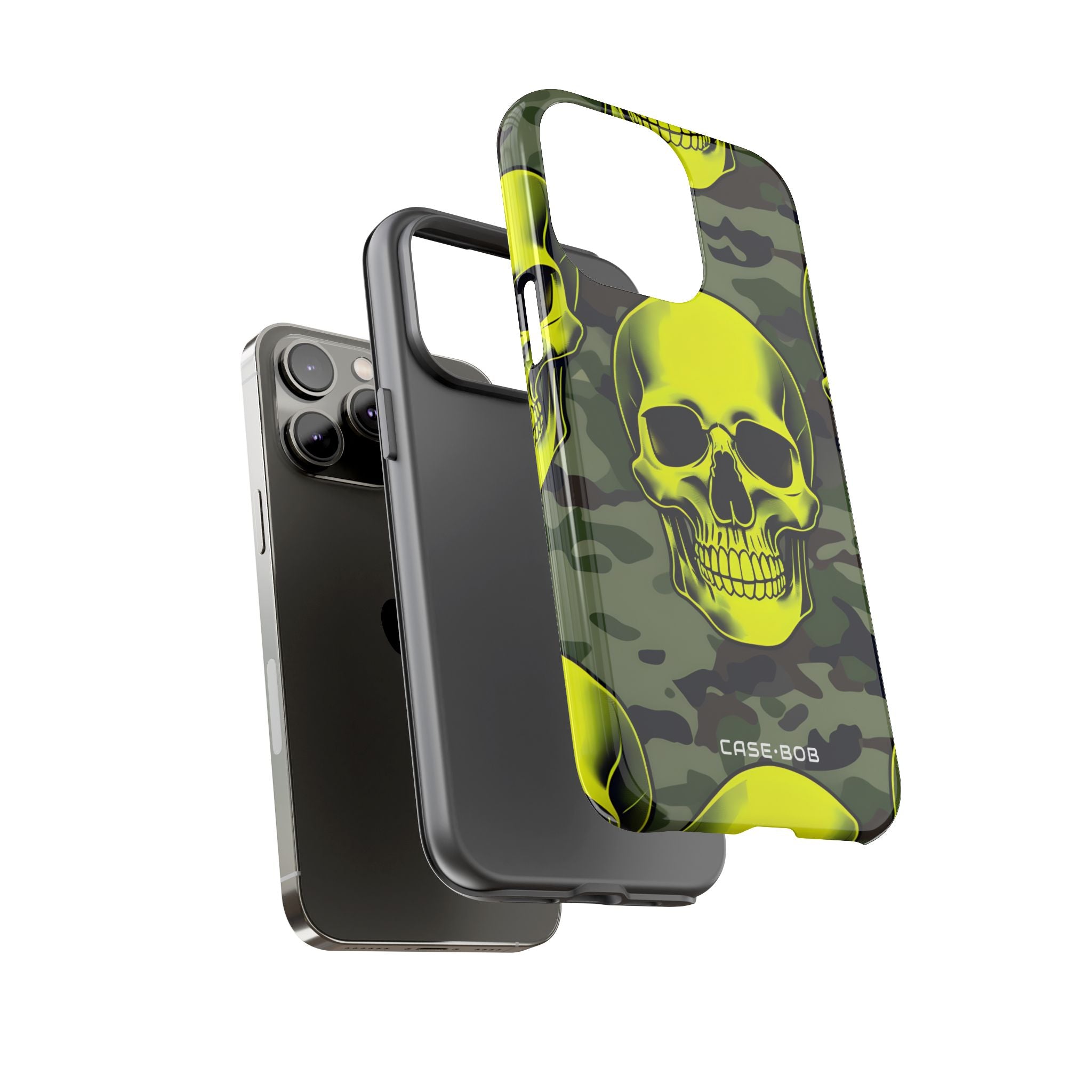 Neon Skull Camo iPhone 14 Pro Max Skal - Tough