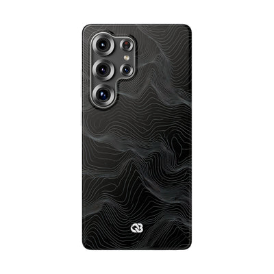 Black Lite Phone Case for Samsung - Obsidian Topo Wireframe