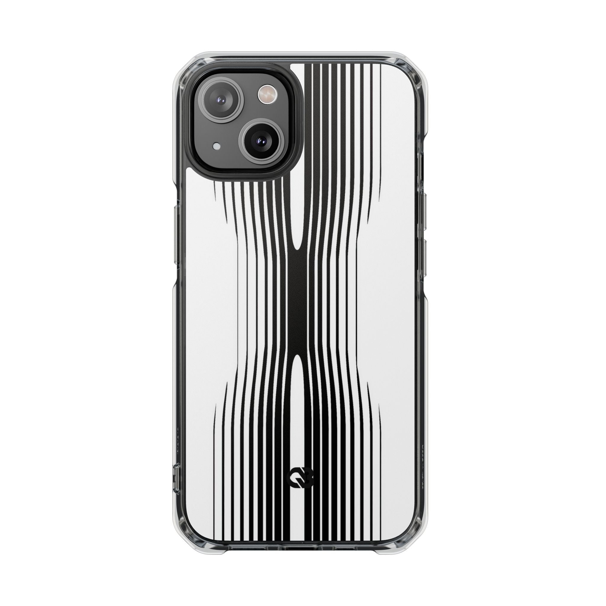 White Impact MagSafe Phone Case for iPhone - Kinetic Mono Distortion