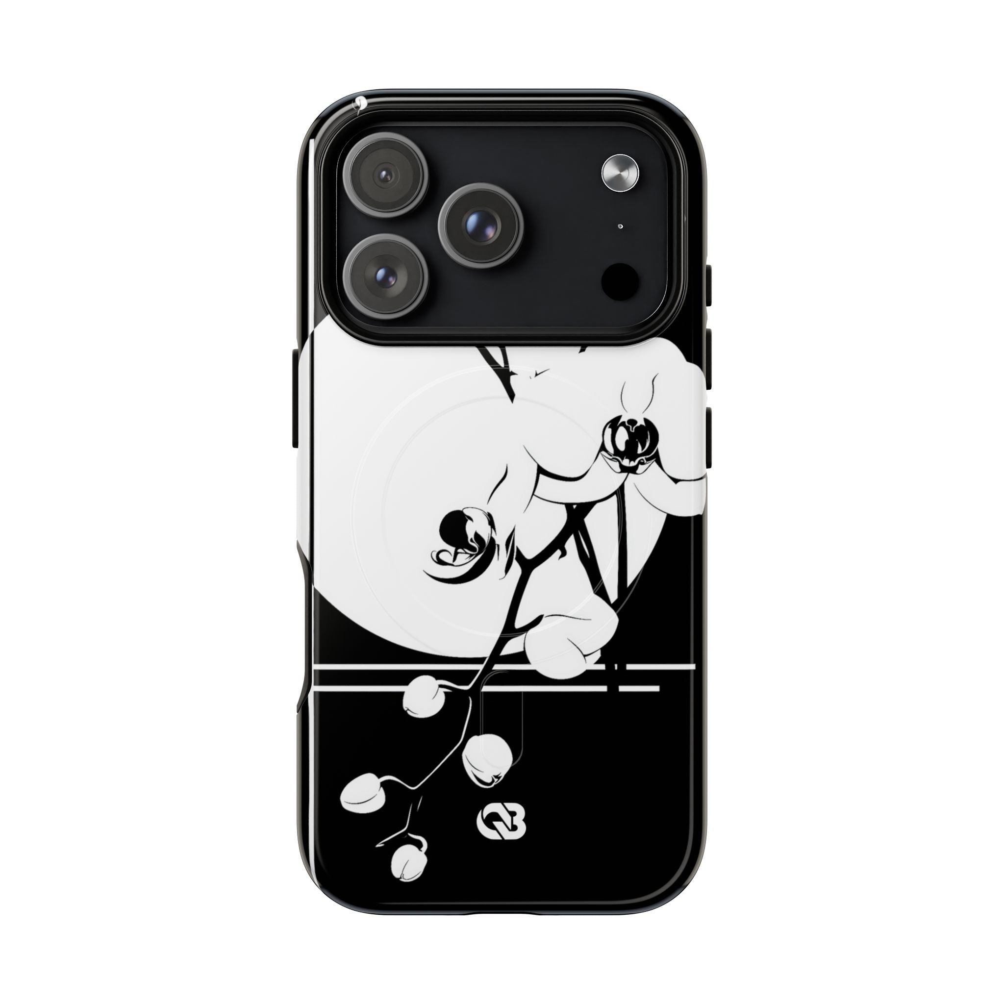 Black Tough 2.0 Magsafe Phone Case for iPhone - Lunar Orchid Grid