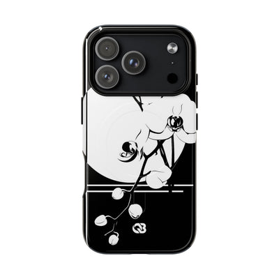 Black Tough 2.0 Magsafe Phone Case for iPhone - Lunar Orchid Grid