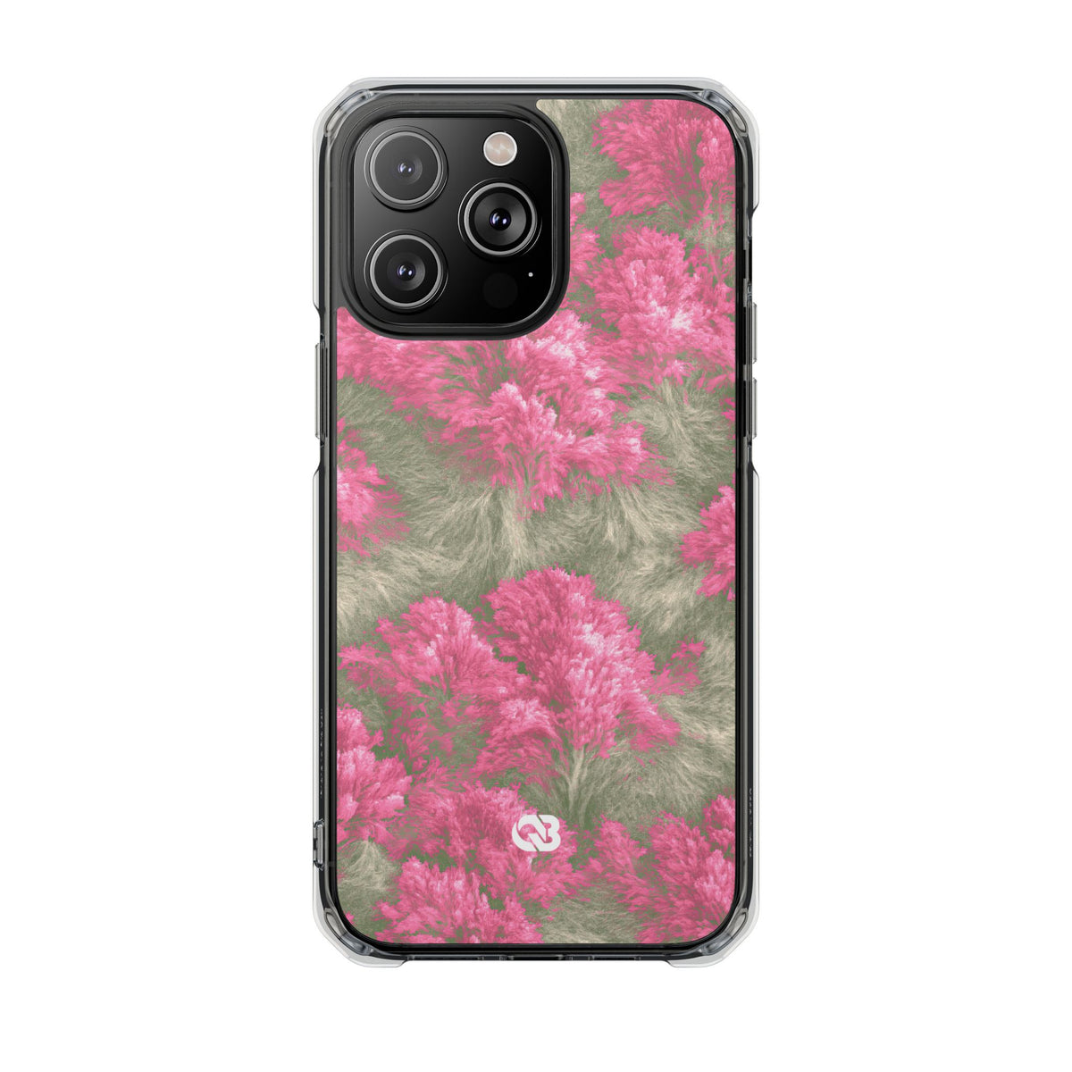 Digital Blossom · Clear Impact Magnetic Phone Case for iPhone · Pink