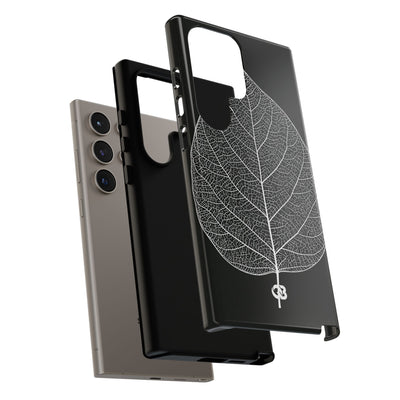 Black Tough Phone Case for Samsung - Bleached Leaf Lattice