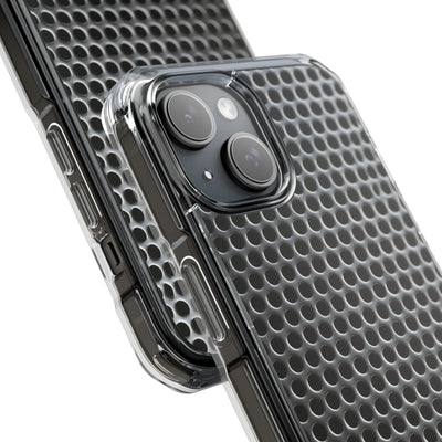 Silver Impact MagSafe Phone Case for iPhone - Brutalist Steel Mesh