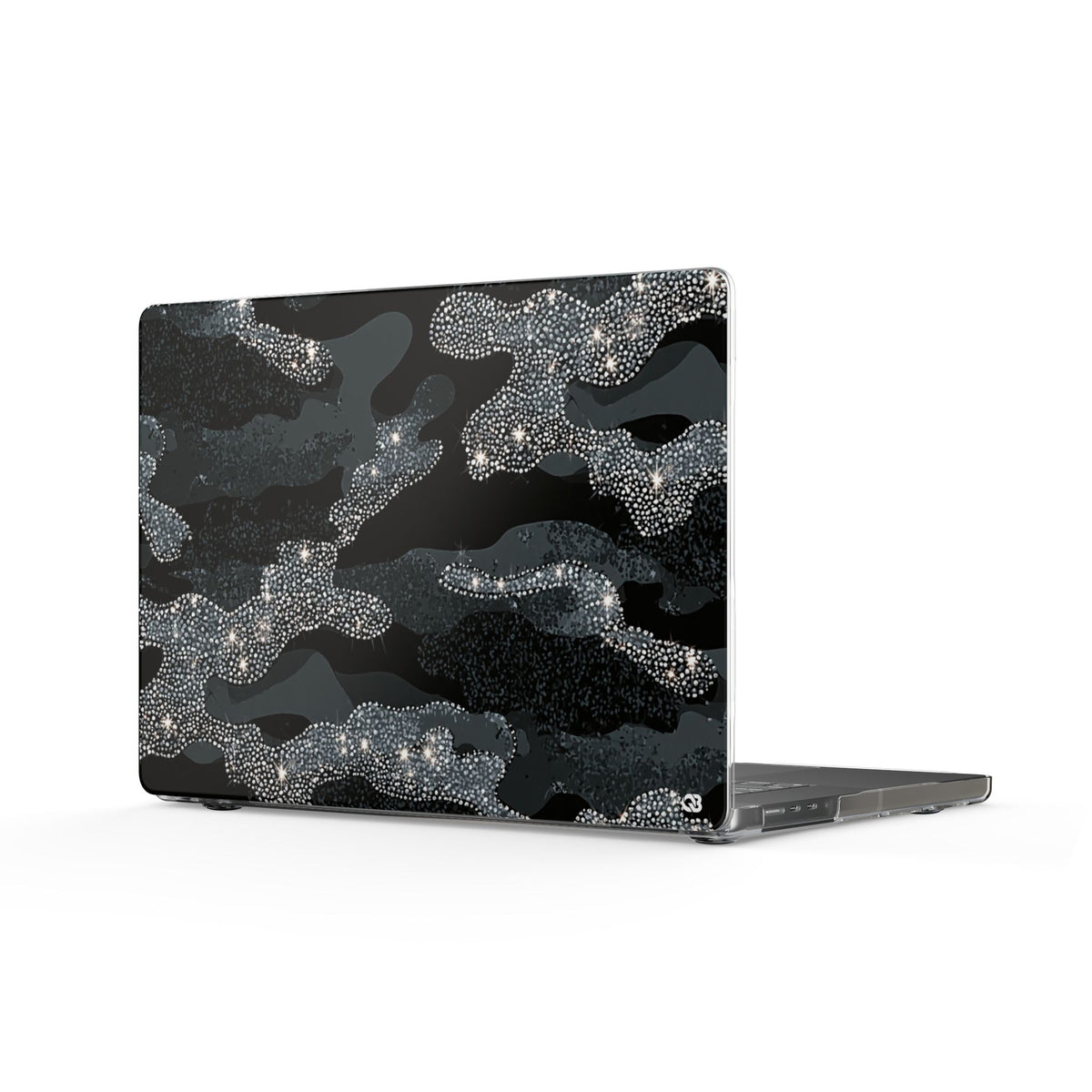 Glitter Shadow Camo · Clear Hard Case for MacBook · Black