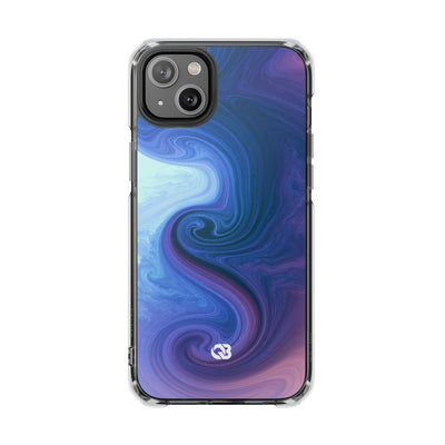Azure Fluid Swirl · Clear Impact Magnetic Phone Case for iPhone · Blue