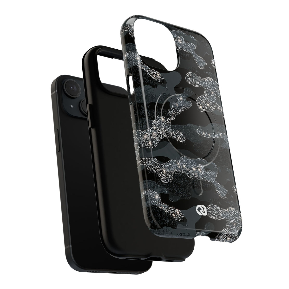Glitter Shadow Camo · Tough 2.0 Magnetic Phone Case for iPhone · Black