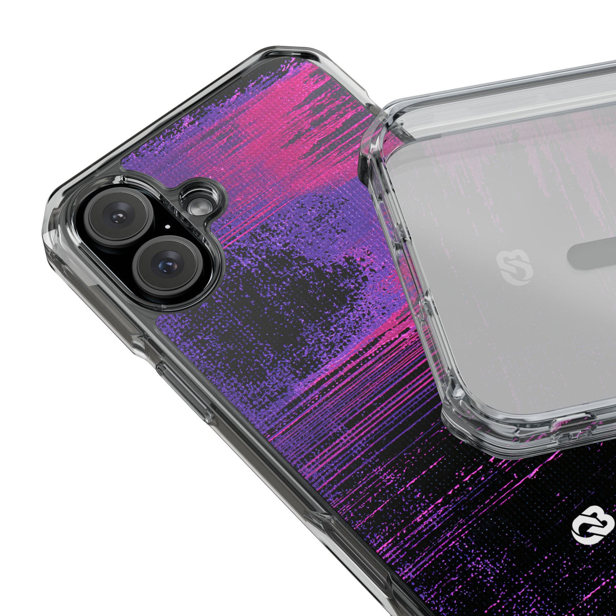 Neon Signal Shift · Clear Impact Magnetic Phone Case for iPhone · Purple