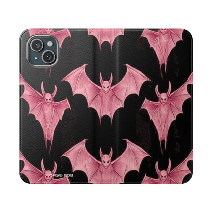 Pink Batwave - iPhone 15 Plus Case - Wallet