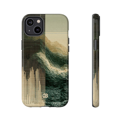 Beige Tough Phone Case for iPhone - Veridian Data Ridge