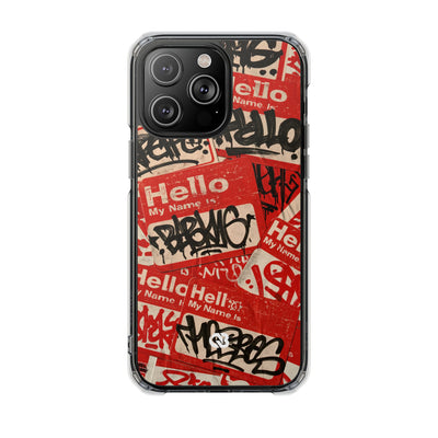 Slap Tag Collage · Clear Impact Magnetic Phone Case for iPhone · Red