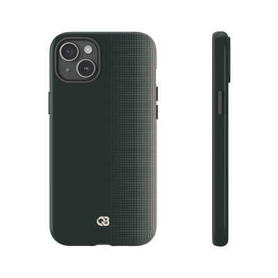 Grey Tough Phone Case for iPhone - Charcoal Tech Grid