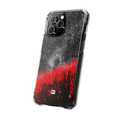 Crimson Noir Drip · Clear Impact Magnetic Phone Case for iPhone ·  Black