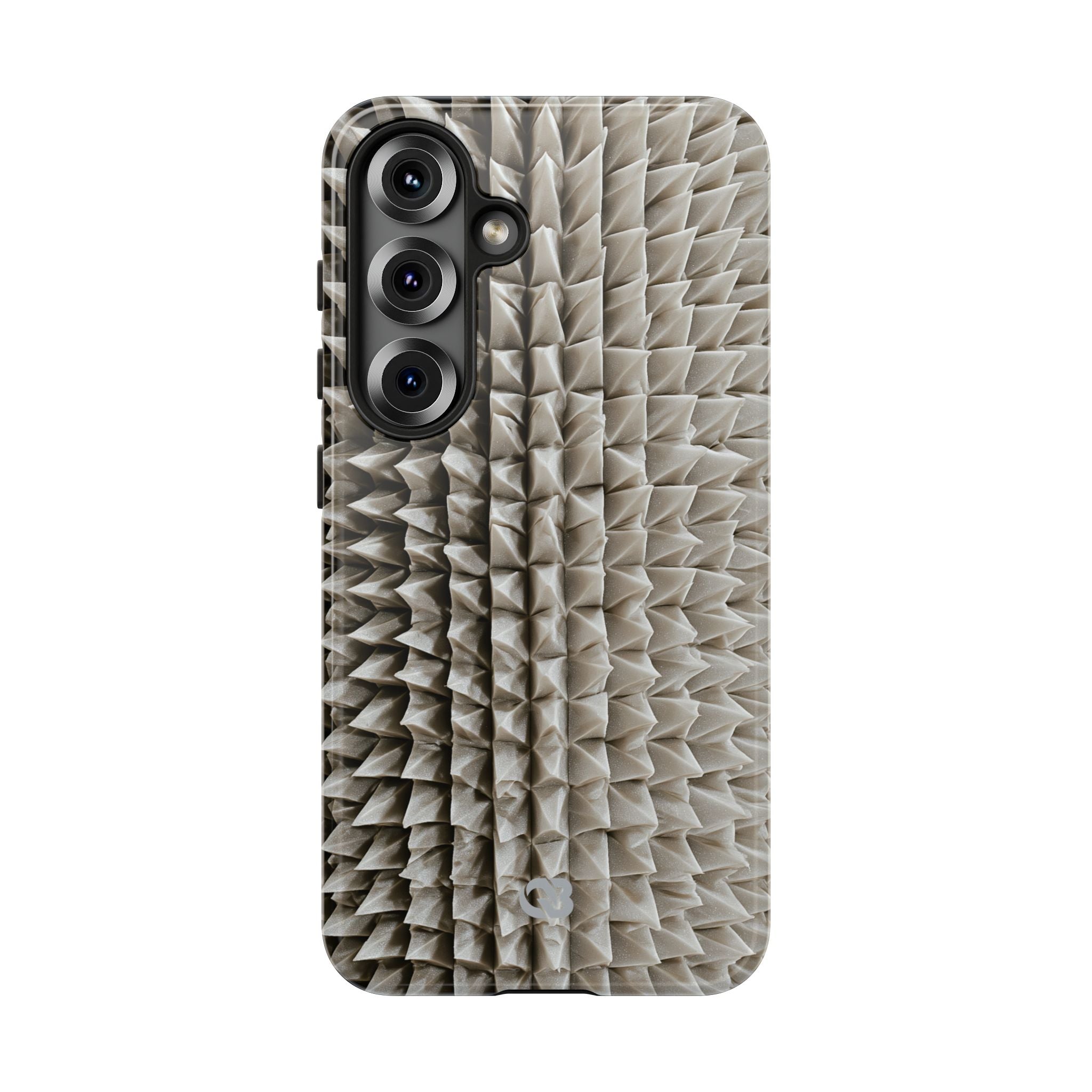 Beige Tough Phone Case for Samsung - Bone Spiked Grid