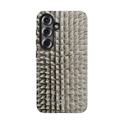 Beige Tough Phone Case for Samsung - Bone Spiked Grid