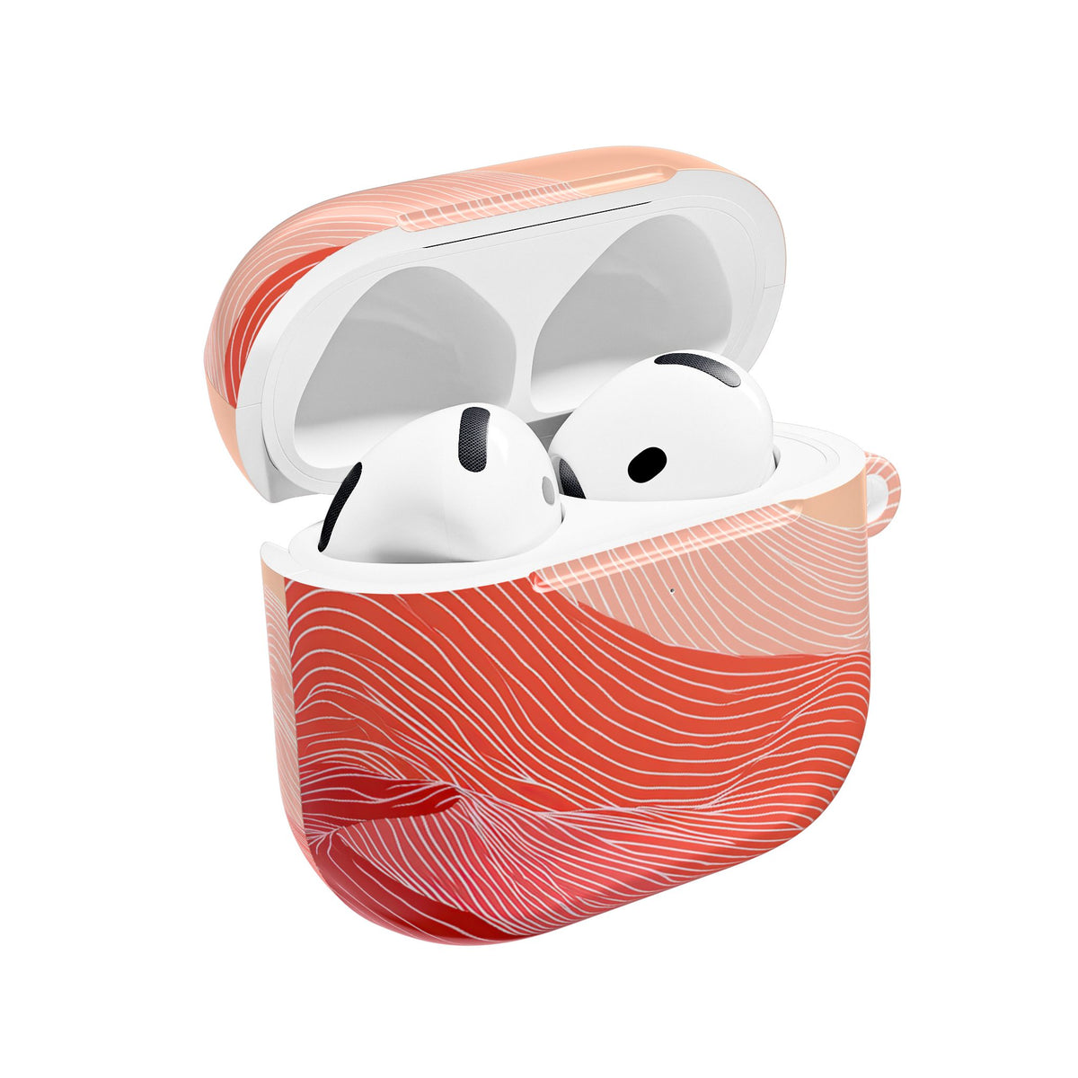 Coral Ridge Contours · Hard Case for AirPods & AirPods Pro · Red