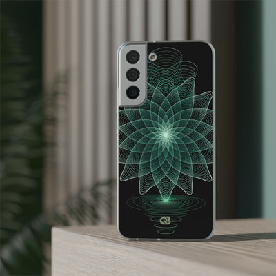 Green Lite Phone Case for Samsung - Cyan Signal Bloom