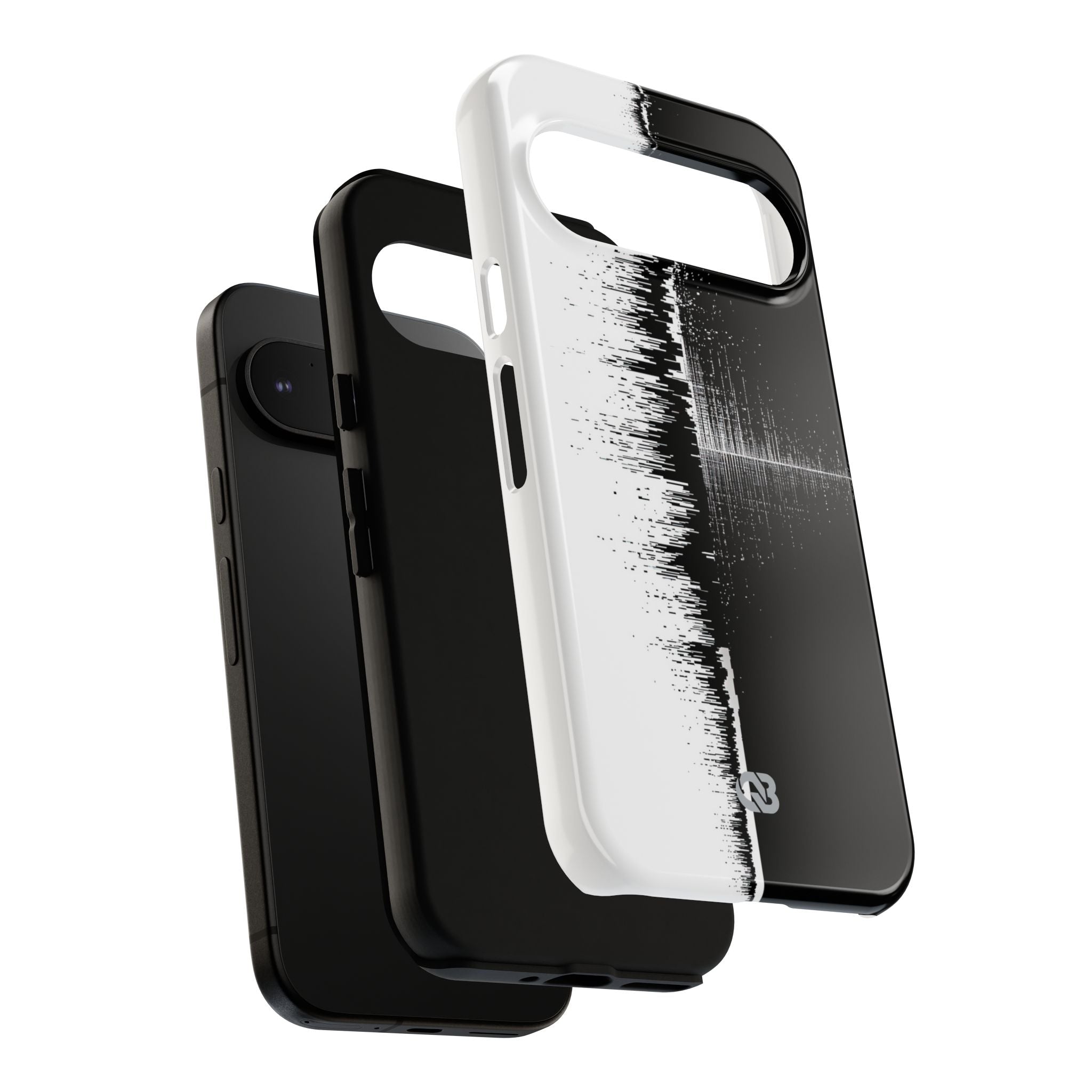 Black Tough Phone Case for Google Pixel - Static Signal Split