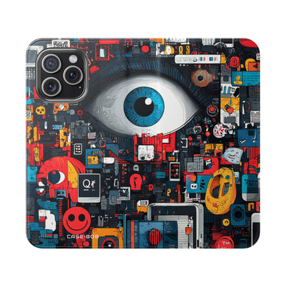 Blue Gaze Mosaic - iPhone 15 Pro Max Case - Wallet