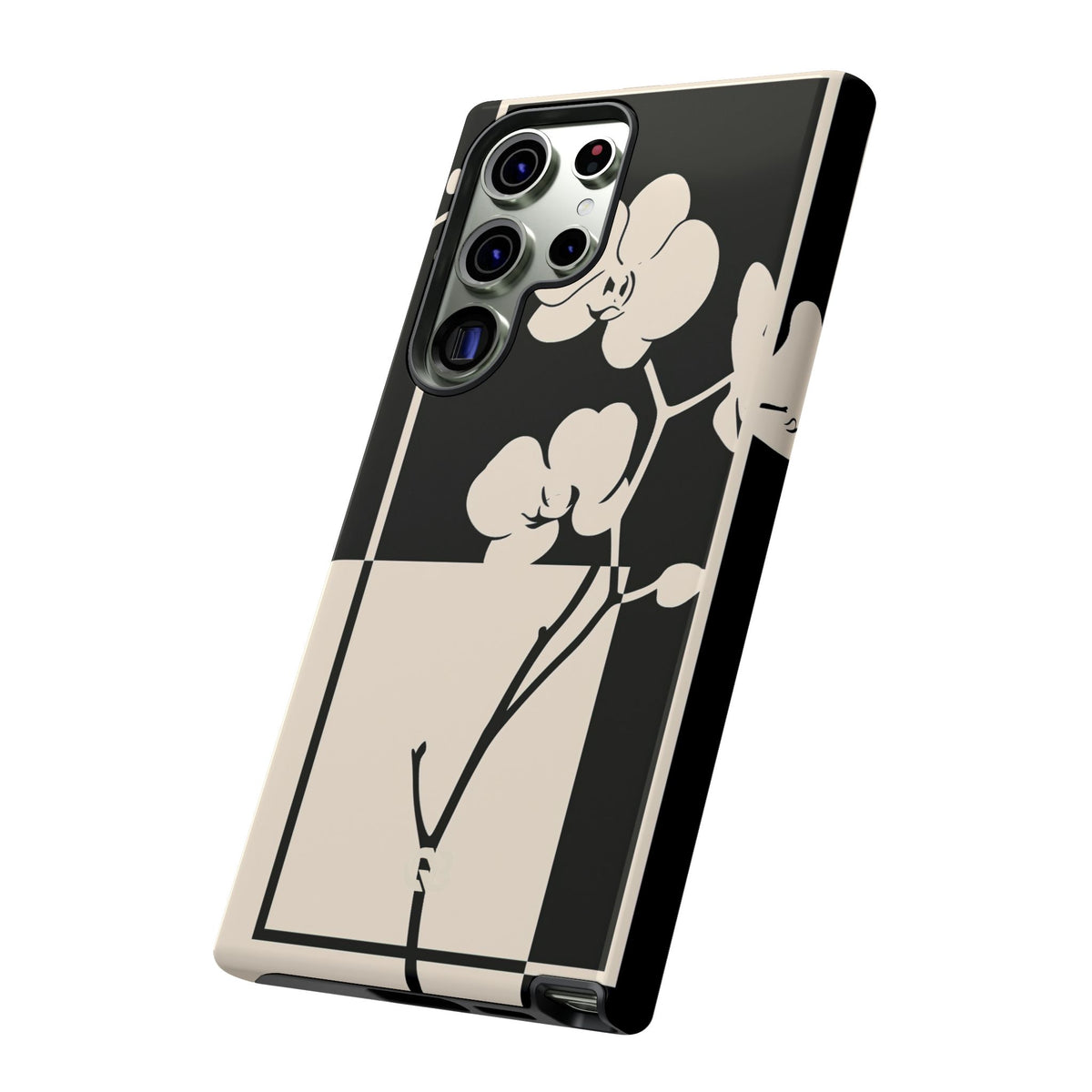 Geometric Orchid Bloom · Tough Phone Case for Samsung · Black