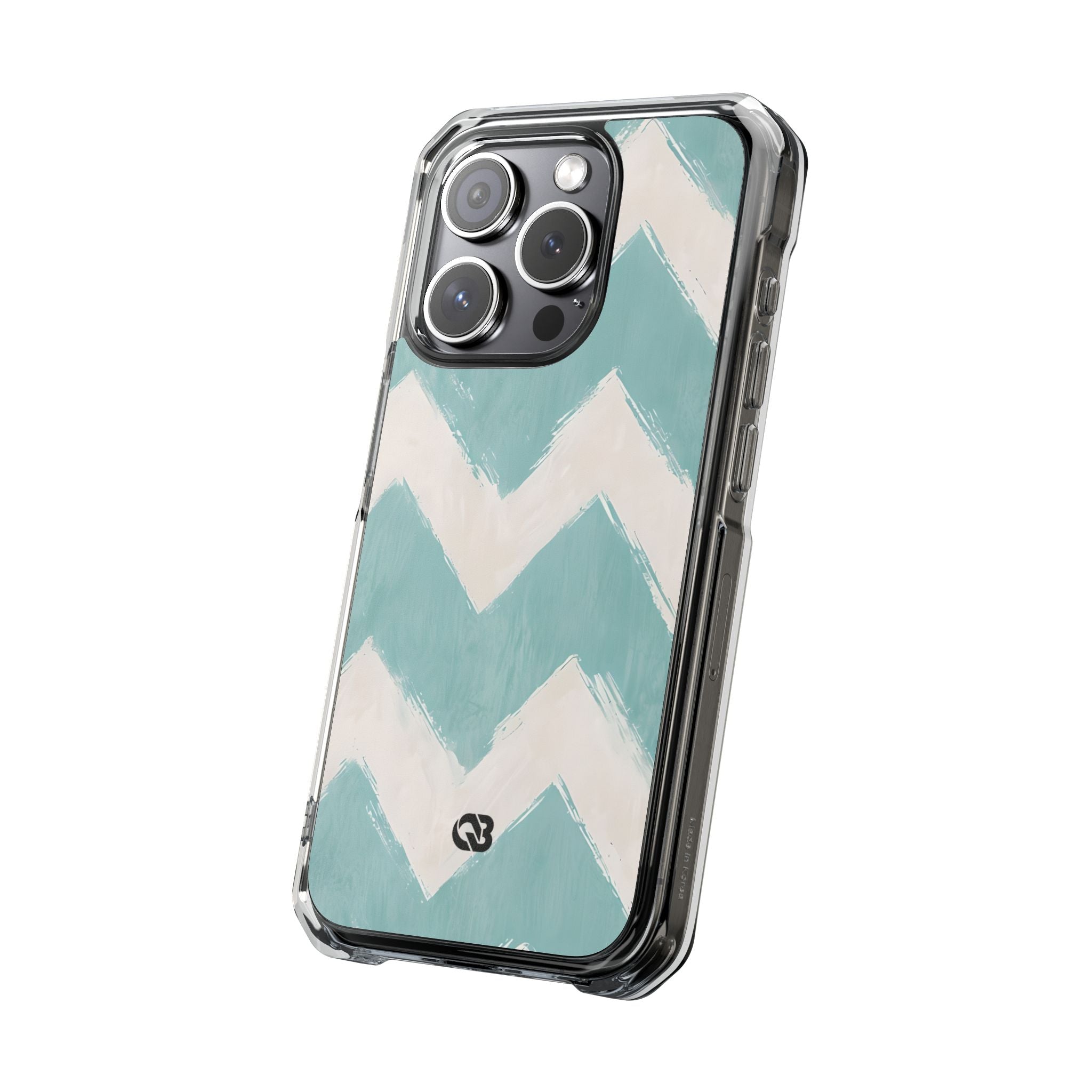 Teal Painted Chevron · Impact Coque de téléphone pour iPhone · Magsafe