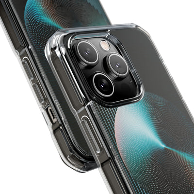 Blue Impact MagSafe Phone Case for iPhone - Cyan Vector Sphere