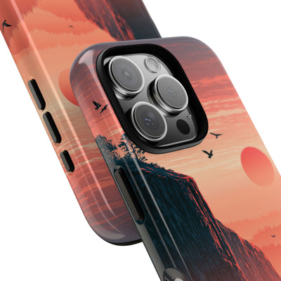 Orange Tough Phone Case for iPhone - Crimson Ridge Flight