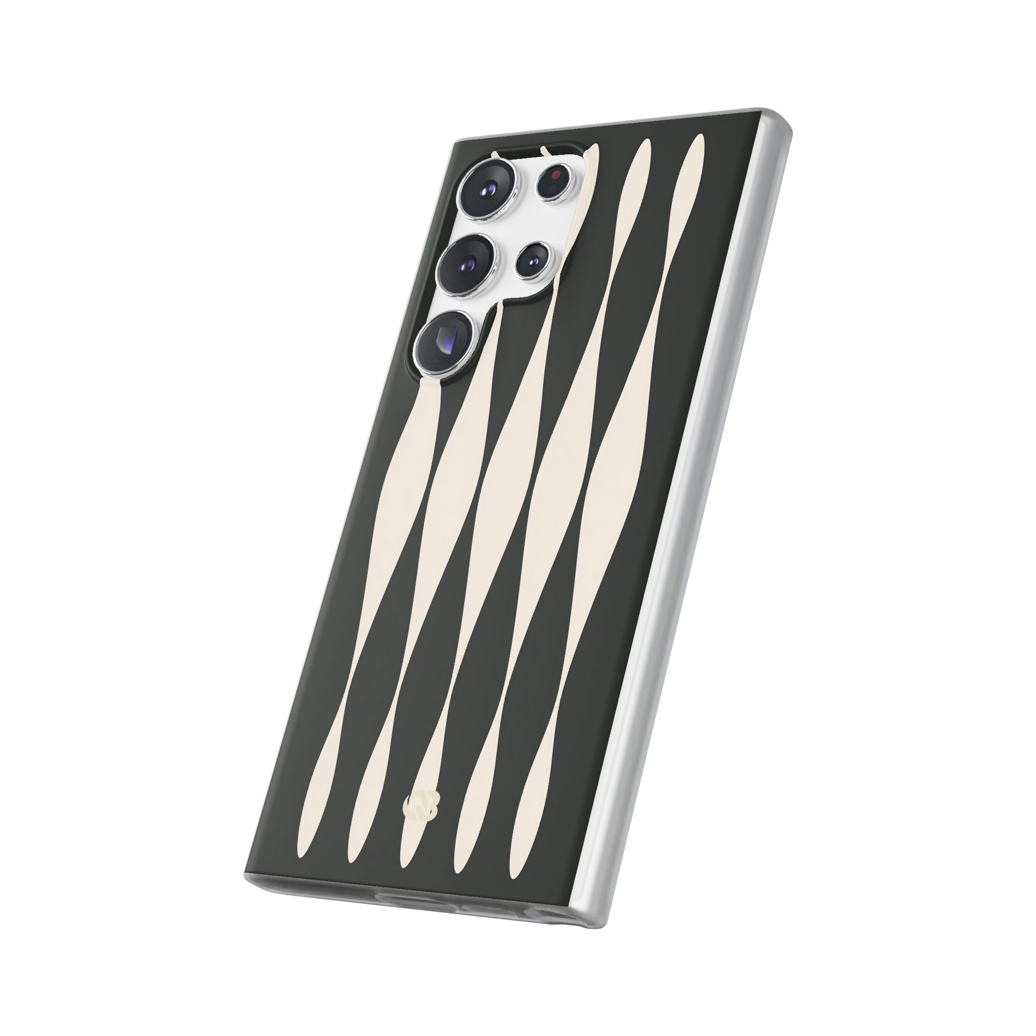 Black Lite Phone Case for Samsung - Ivory Spindle Grid