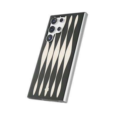 Black Lite Phone Case for Samsung - Ivory Spindle Grid