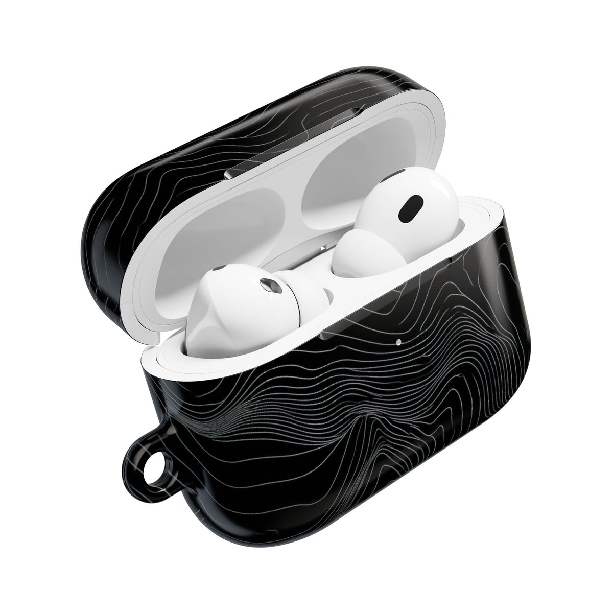 Obsidian Contour Elevation · Hard Case for AirPods & AirPods Pro · Black