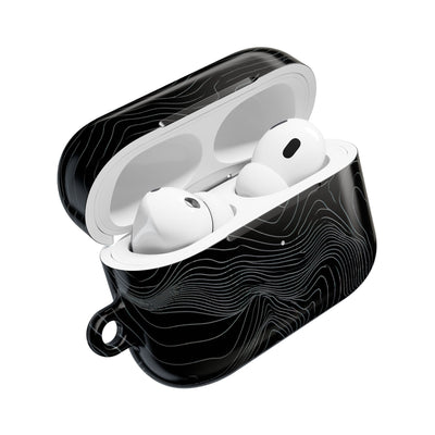 Obsidian Contour Elevation · Hard Case for AirPods & AirPods Pro · Black