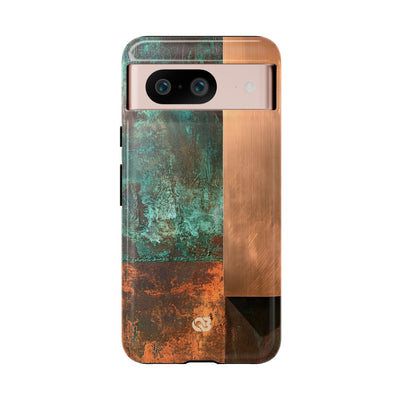Teal Tough Phone Case for Google Pixel - Verdigris Copper Slab