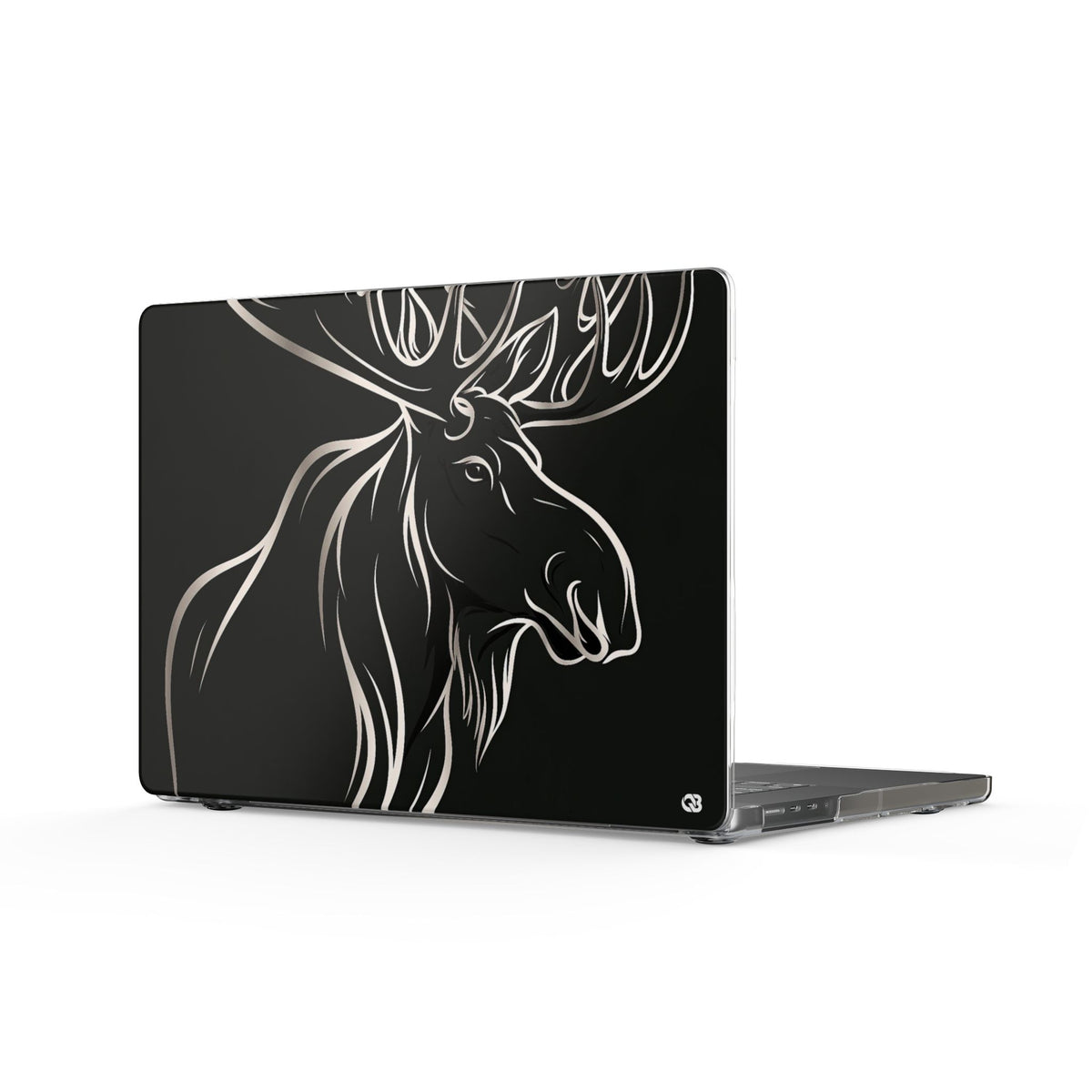 Nordic Moose Contour · Clear Hard Case for MacBook · Black